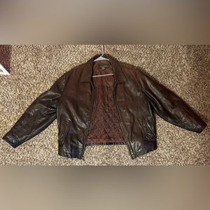 Brown leather jacket banana republic